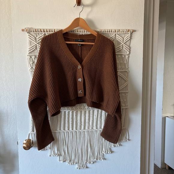 Forever 21 Sweaters - Chestnut cropped cardigan